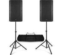 VONYX VSA150S Kit Enceintes Actives avec Bluetooth et Pieds Réglables - 1000W, Woofer 15 Pouces, avec Câble, Lecteur MP3, Un Kit Idéal pour Les DJs Mobiles
