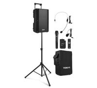 Vonyx VSA500-BP Enceinte Sono Portable 12" avec Pied, Housse et Micros