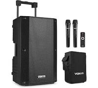 Vonyx VSA500 Pack Sono Portable 800 W avec Housse et 2 Micros | Sono sur Batterie, Bluetooth, Transport Facile et Sécurisé, Autonomie jusqu'à 8 Heures, Idéal pour les Animations Mobiles