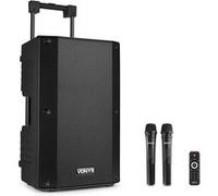 Vonyx VSA500 Sono portable 800 Watts - Batterie intégrée, haut-parleur 12, 2 microphones sans fil, Bluetooth 5.0 Noir G