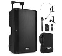 Vonyx VSA700-BP Enceinte Sono Portable 15" 1000W avec Micros et Housse