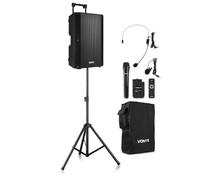 Vonyx VSA700-BP Enceinte Sono Portable 15" 1000W avec Pied d'Enceinte, Housse