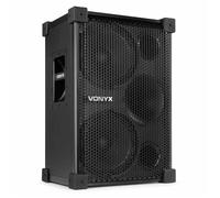 Vonyx VSB210 Enceinte Active Amplifiée Sono 1200W Système Audio Mobile 2x 10"" sur Batterie avec Bluetooth