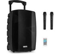 Vonyx Enceinte sono portable VSP200 – 200W active bi-amplifiée, 2 micros sans fil, poignées