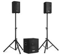 Vonyx VX0812BT Pack Sono DJ actif 2.1 - 800W, 8Ohm, avec Bluetooth, subwoofer 12 pouces, 2 enceintes 8 pouces