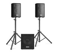 VONYX VX1015BT Pack Sono DJ Actif 2.1-1000W, 8Ohm, avec Bluetooth, Subwoofer 15 Pouces, 2 Enceintes 10 Pouces, Égaliseur de Son, Lecteur MP3 USB/SD, Idéal pour Vos Soirées et Vos Évènements