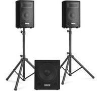 VONYX VX1015BT Pack Sono DJ Actif 2.1-1000W, 8Ohm, avec Bluetooth, Subwoofer 15 Pouces, 2 Enceintes 10 Pouces, Égaliseur de Son, Lecteur MP3 USB/SD, Idéal pour Vos Soirées et Vos Évènements