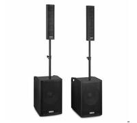 Vonyx VX1080BT Pack Sono DJ Actif 2.2 avec Double Subwoofer 15 Pouces, Enceintes 4x4.5"", Bluetooth 5.3, USB, Micro, Trépieds