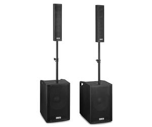 VONYX VX1080BT Pack Sono DJ Actif 2.2 avec Double Subwoofer 15 Pouces, Enceintes 4x4.5, Bluetooth 5.3, USB, Micro, Trépieds, Idéal pour DJ, Soirées, Karaokés, Événements et Présentations