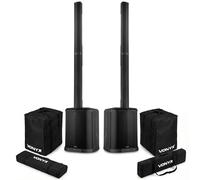 VONYX VX822 Pack 2 Enceintes Actives 3600W avec BT Stéréo + Housses - Système Sono DJ Puissant pour Soirées, Concerts et Événements