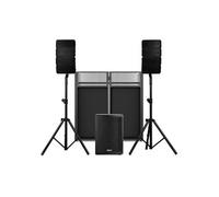 Vonyx VX915 - Système Sono Line Array 1400W avec Subwoofer 15"" + DJ Booth - Pack DJ Complet avec Stands
