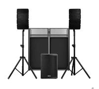 Vonyx VX915 - Système Sono Line Array 1400W avec Subwoofer 15"" + DJ Booth - Pack DJ Complet avec Stands