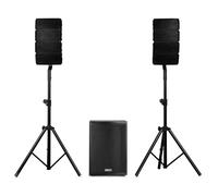 VONYX VX915 Système Sono Line Array 1400W avec Subwoofer 15", Pack Enceintes DJ avec Stands BT