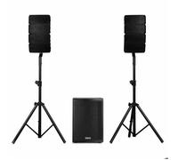 Vonyx VX915 - Système Sono Line Array 2.1 1400W avec Subwoofer 15"" - Pack Enceintes DJ avec Stands