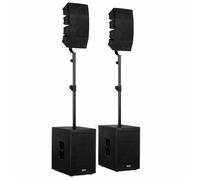 Vonyx VX922 - Système Sono Line Array 2.2 avec Subwoofers 12"" - 1600W - Pack Enceintes DJ Complet