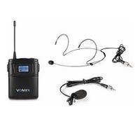 Vonyx Microphones sans fil WM60B UHF 16 canaux – 1 micro casque & 1 micro cravate