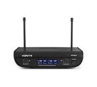 Vonyx Ensemble micro à main sans fil WM82C UHF 2 canaux portée 50 m