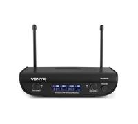 Vonyx Ensemble micro à main sans fil WM82C UHF 2 canaux portée 50 m