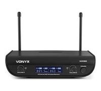 Vonyx WM82C - 1 Micro à Main et 1 un Micro Casque avec Émetteurs de Poche, Idéal pour Discours, Conférences et Divertissements, Système UHF, Livré avec Boîtier en Plastique Robuste
