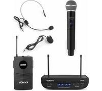 Vonyx Ensemble micro à main sans fil WM82C UHF 2 canaux portée 50 m