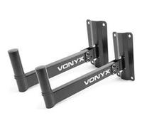 Vonyx Supports muraux pour enceintes WMS-02, orientables 180°/30°, insert 35 mm, 25 kg/pied