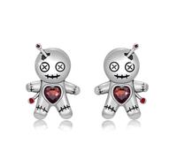 Voodoo Boucles d'oreilles en argent sterling pour Halloween - Boucles d'oreilles gothiques - Cadeau de fête des mères, Argent sterling