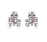 Voodoo Boucles d'oreilles en argent sterling pour Halloween - Boucles d'oreilles gothiques - Cadeau de fête des mères, Argent sterling