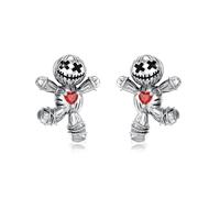 Voodoo Boucles d'oreilles en argent sterling pour Halloween - Boucles d'oreilles gothiques - Cadeau de fête des mères, Argent sterling