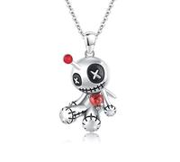 Voodoo Collier en argent sterling gothique avec pendentif en forme de poupée pour Halloween, cadeau pour la fête des mères, femme, Argent sterling
