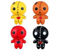 Voodoo Dolls, 4pcs Slow Rising Squeeze Ghost Toy, Soft Stress Relief pour Halloween & Christmas (4 Couleurs)