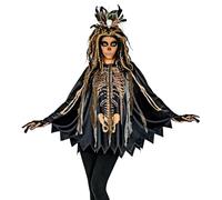 Widmann 48155 48155 Costume de vaudou Priesterin Poncho à capuche Maître de sorcière Fête à thème Halloween Femme Multicolore Taille unique Convient à la plupart des adultes