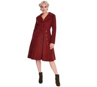Voodoo Vixen Heart Button Flare Coat Femme Manteaux rouge M 60% Polyester, 40% Laine