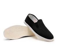 VOODUE Chaussures en Tissu Chinois Kung Fu de pékin, Arts Martiaux Traditionnels rétro Style Chinois Kung Fu Tai Chi, Semelle en Caoutchouc (Color : Noir, Size : 44 EU)