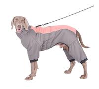 VOODUE Dog Clothes Thick Warm Greyhound Whippet Fine Dog Windproof Four-Leg Clothes(Pink,XX-Large)