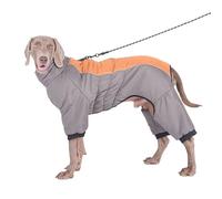 VOODUE Dog Clothes Thick Warm Greyhound Whippet Fine Dog Windproof Four-Leg Clothes(Yellow,XL)