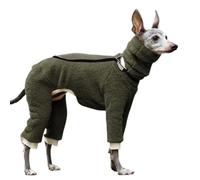 VOODUE Manteau Sweat à Capuche for lévrier Italien, Veste Polaire Chaude d'hiver, vêtements for Whippet à col Haut, vêtements d'hiver for Chiens (Color : Army Green, Size : L)