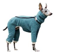 VOODUE Manteau Sweat à Capuche for lévrier Italien, Veste Polaire Chaude d'hiver, vêtements for Whippet à col Haut, vêtements d'hiver for Chiens (Color : Lake Blue, Size : L)