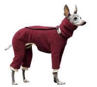 VOODUE Manteau Sweat à Capuche for lévrier Italien, Veste Polaire Chaude d'hiver, vêtements for Whippet à col Haut, vêtements d'hiver for Chiens (Color : Red, Size : M)