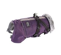 VOODUE Veste imperméable for Chien et Chiot, avec col en Fourrure, vêtements for Animaux de Compagnie, vêtements for Petits et Moyens Chiens(Purple,L)