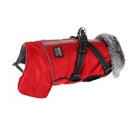 VOODUE Veste imperméable for Chien et Chiot, avec col en Fourrure, vêtements for Animaux de Compagnie, vêtements for Petits et Moyens Chiens(Red,L)