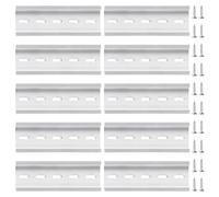 VooGenzek 10 Pièces Rail DIN en Aluminium, Rail DIN Montage en Forme de U, avec 20 Pièces Vis, pour Série de Bornes Sur Rail DIN et Contacteur, 35 * 100 mm