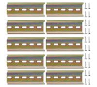 VooGenzek 10 Pièces Rail DIN, Rail DIN Montage en Forme de U, avec 20 Pièces Vis, pour Série de Bornes Sur Rail DIN et Contacteur, 35*100 mm, Acier Allié