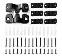 VooGenzek 14 Pièces Supports de Montage Encastrés, Boucle Quincaillerie Murale en Acier Inoxydable, Supports Encastrés pour Cadre Photo, Mural Cintre Photo, avec 28 Vis, Noir 44 x 19 mm