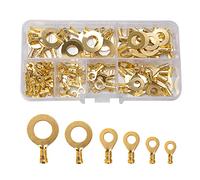 VooGenzek 150 Pièces Cosses De Câble Électrique En Laiton, Kit Cosses Electrique Ronde en Laiton Cosse à Sertir, Bornes à Sertir à Anneau, M3 M4 M5 M6 M8 M10