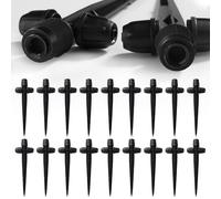 VooGenzek 18 Pièces Goutteurs Réglables à 360 Degrés, Émetteurs Goutte à Goutte Réglables avec Verrou Barbelé pour Tuyaux de 1/4", Goutteurs d'eau d'irrigation, pour Système d'irrigation, Noir