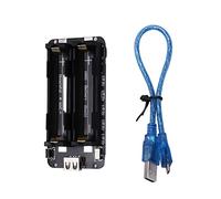 VooGenzek 18650 Battery Shield ESP32 5V/2A 3V/1A, 18650 Porte-Piles 5V - 3V Micro Connexion USB avec Câble USB, Micro USB Type-B & Type-C Port, Compatible avec Arduino, Raspberry Pi, Wemos