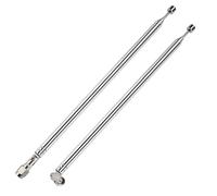 VooGenzek 2 Pièces 100cm 7 Sections Antenne Télescopique, Antenne Télescopique Portable FM, Antennes Radio FM Télescopiques Portables, avec Connecteur Mâle SMA, pour TV Dab AM/FM Réception Stéréo
