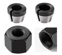 VooGenzek 2 Pièces 6mm / 6.35mm Tête De Mandrin De Collet, Mandrin de Pince de Routeur, D'Adaptateur de Mandrin de Fraise avec Écrous à Vis, pour Machine à Graver