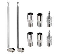 VooGenzek 2 Pièces 75cm 7-Section Antenne Télescopique FM 75 Ohm, FM Antenne Radio Antenne Chaine HiFi pour Mini-Récepteur, Récepteur Dab AM FM 75 Ohm, Compatible avec Denon, Roberts, Marantz, Yamaha