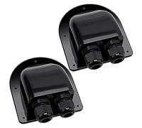 VooGenzek 2 Pièces Presse Étoupe Solaire d'entrée de Câble Étanche pour Câble 6-12 mm, Solaire Double Entrée de Câble Gland pour Panneaux Solaires de Camping-Car, Caravane, Bateau (Noir)